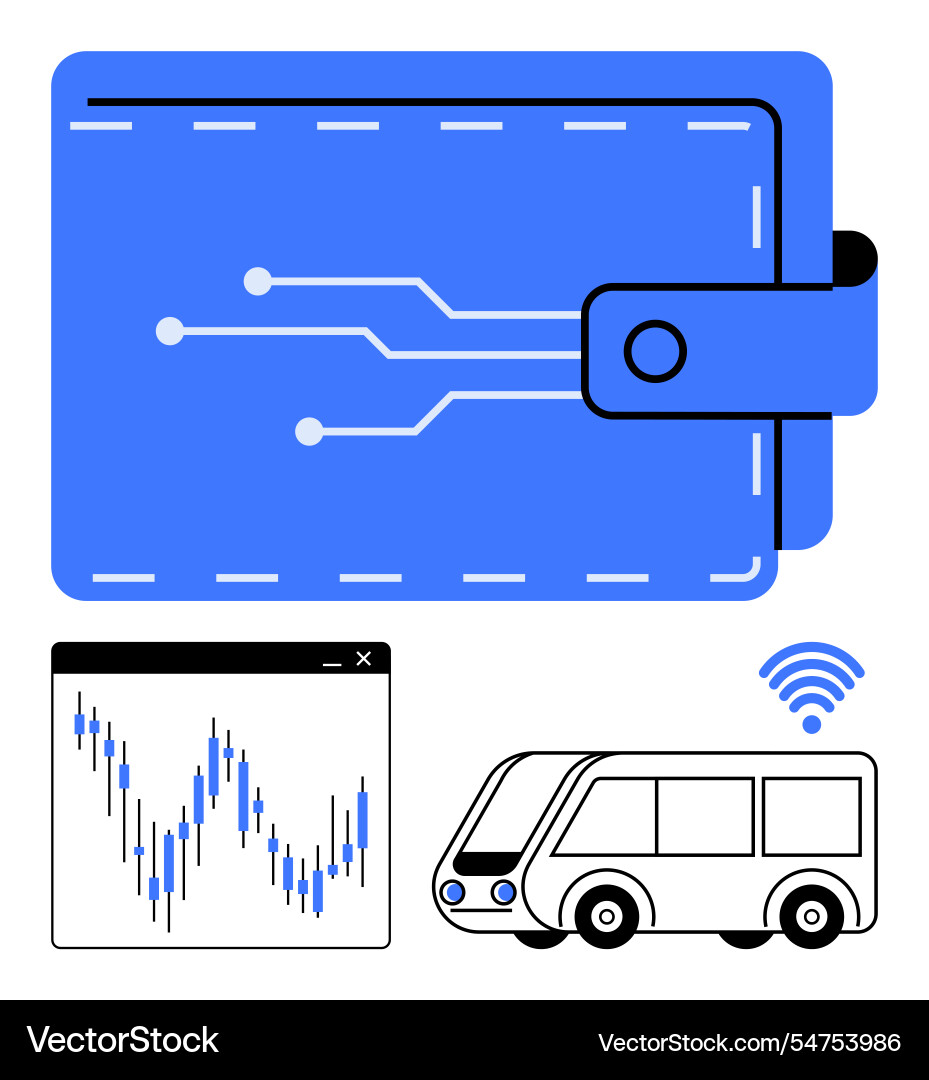Digital wallet financial graph and autonomous Vector Image