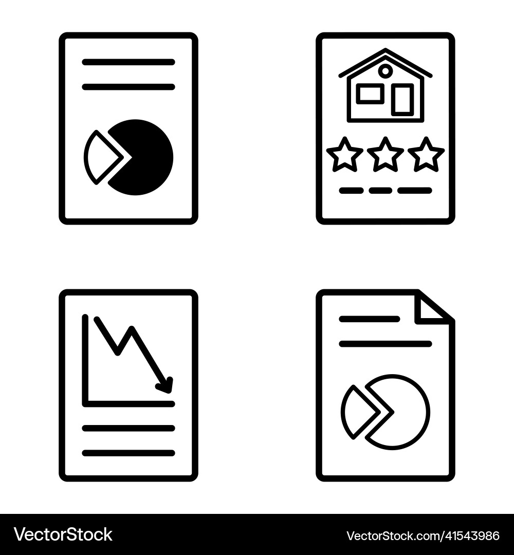Docs1-2 flat icon set isolated on white background Docs1-2 flat icon set isolated on white background vector image