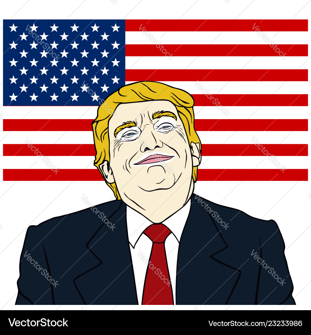 Donald trump president of united states america Donald trump president of united states america Vector Image