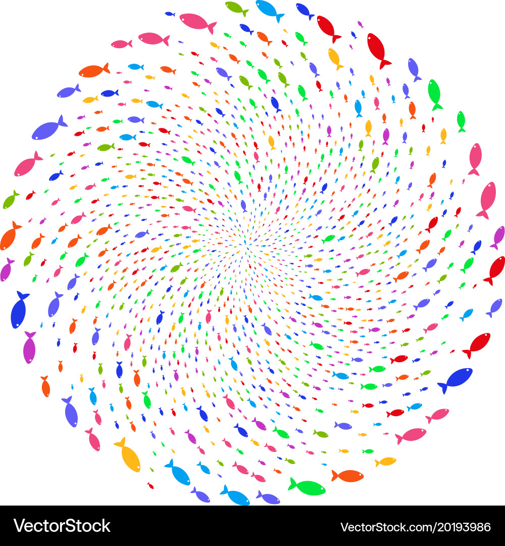 Fish curl stream vector image