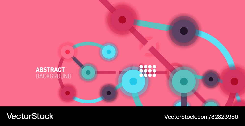Flat style geometric abstract background round Vector Image
