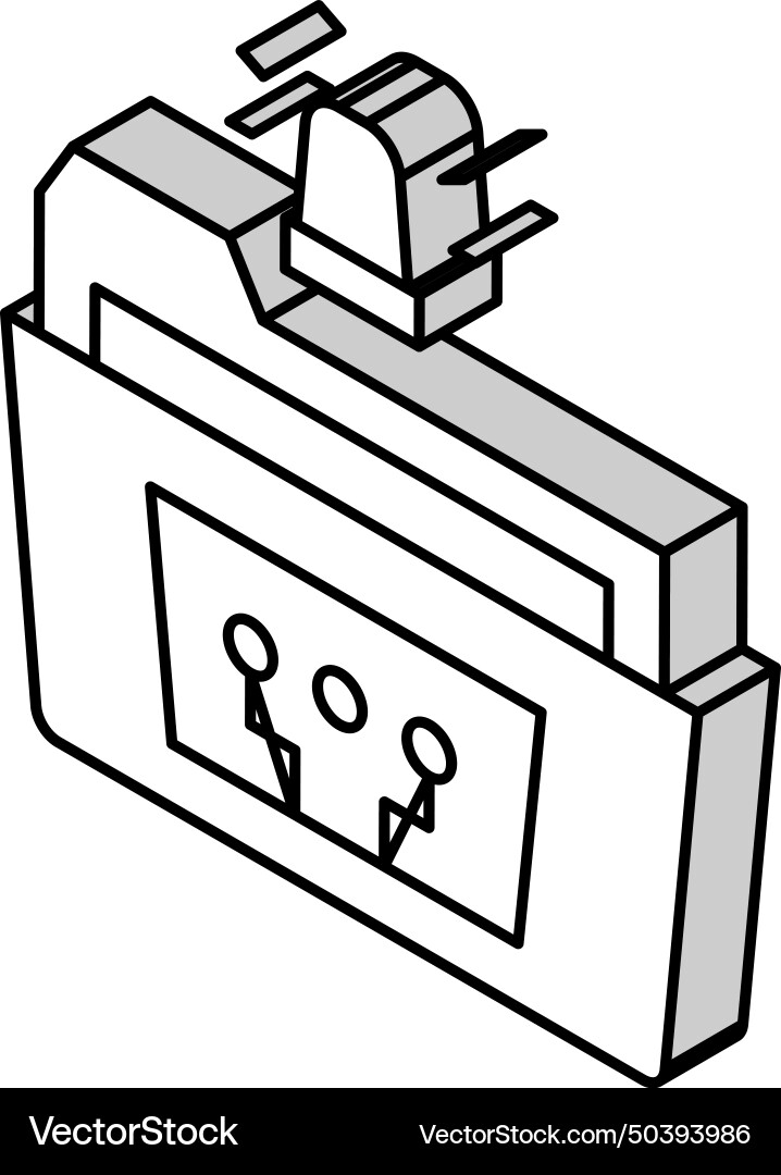 Folder with debug report isometric icon vector image