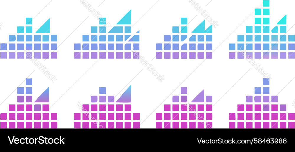 Gradient Dot Bar Charts - Data Visualization Vector Image
