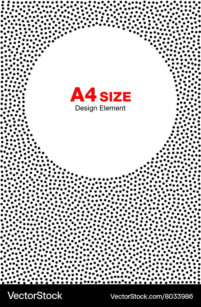 Halftone dots frame circle background a4 size Vector Image