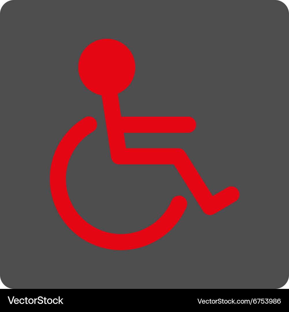 Handicapped rounded square button vector image