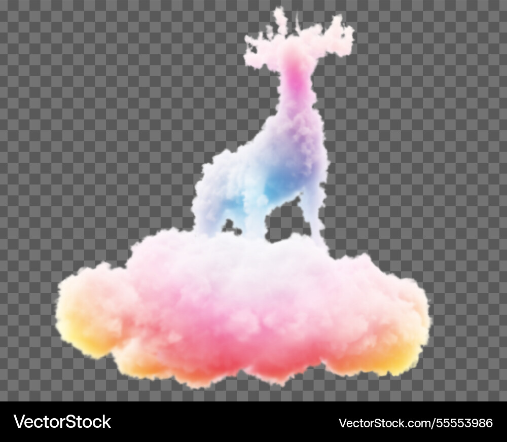 Image of clouds in the form a deer soft lines Image of clouds in the form a deer soft lines vector image