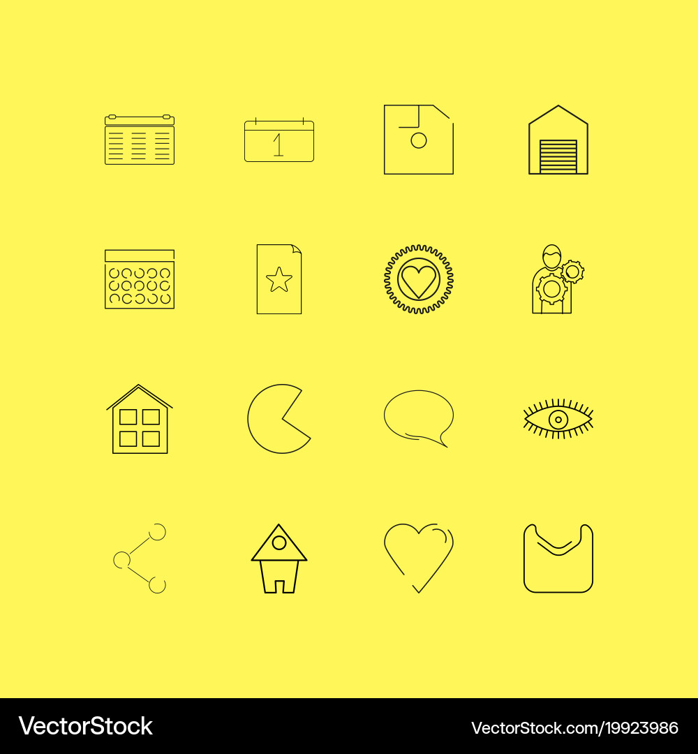 Interface linear icon set simple outline icons vector image