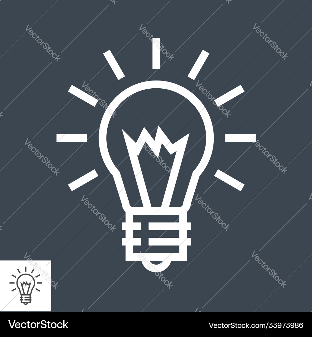 Light Bulb Icon - Glowing Element Vector Image