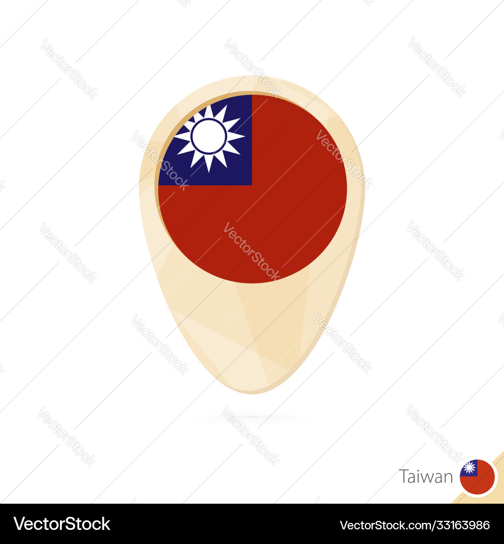 Map pointer with flag taiwan orange abstract vector image