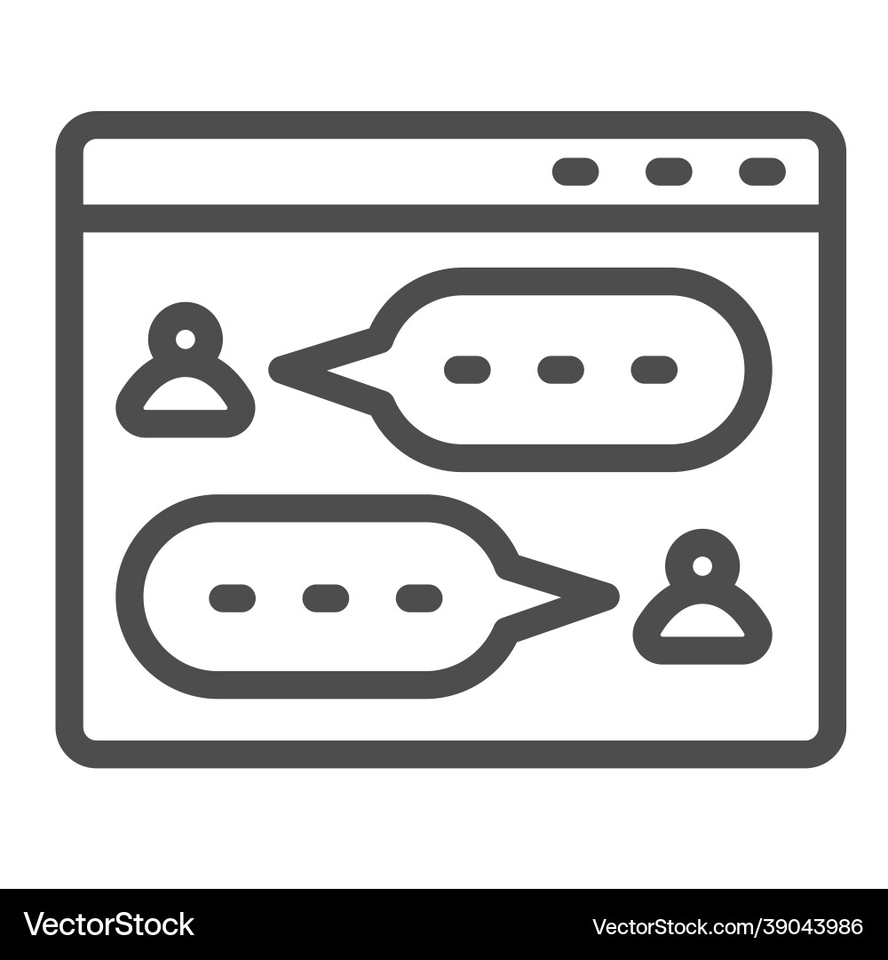 Messenger dialog window user chat texting line Messenger dialog window user chat texting line vector image