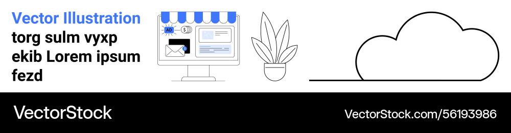 Online storefront setup with cloud integration Vector Image