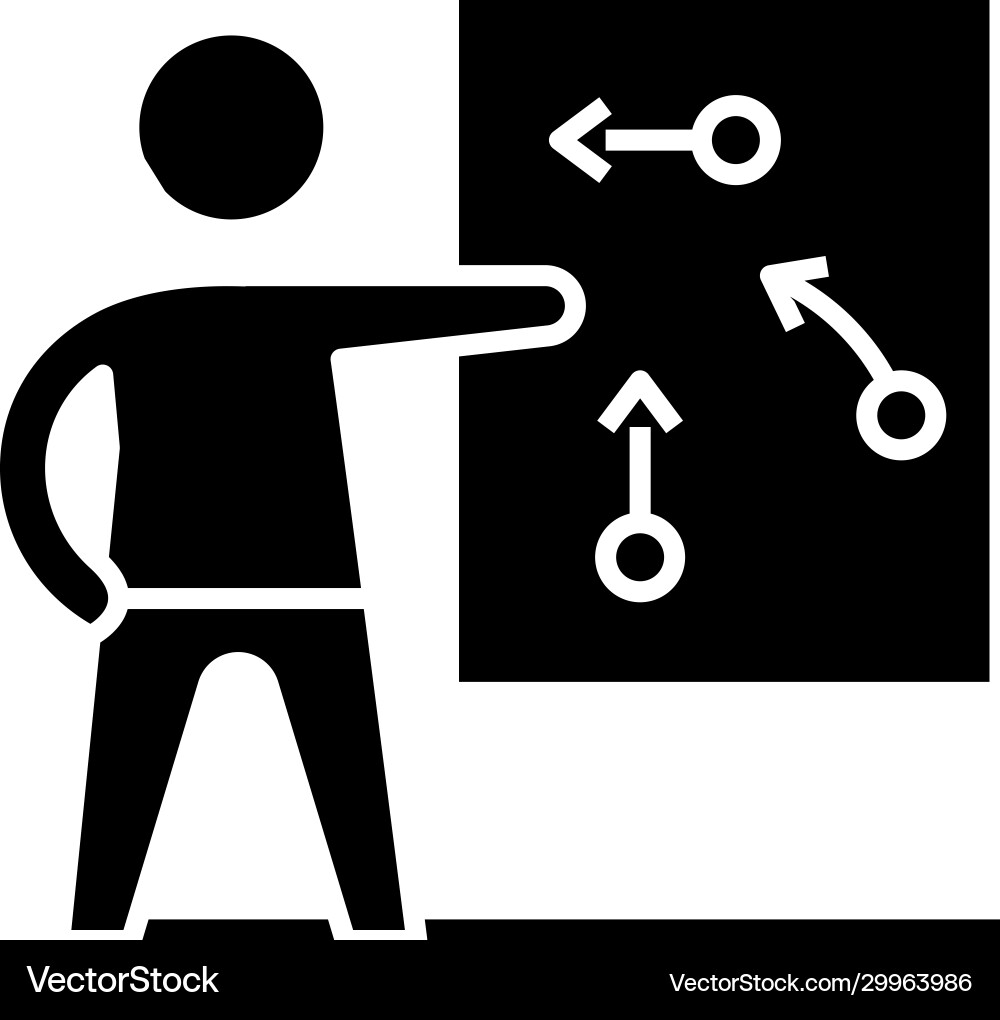 Presentation algorithm black icon concept Presentation algorithm black icon concept Vector Image