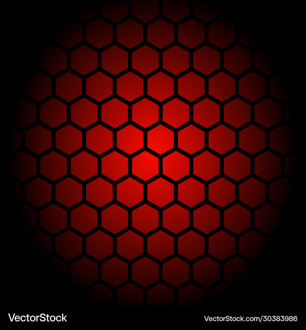 Red hexagon honeycomb pattern design Red hexagon honeycomb pattern design vector image