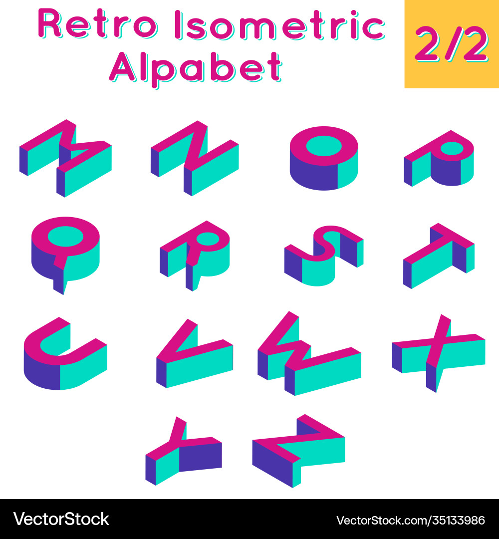 Retro isometric three-dimensional bright computer Retro isometric three-dimensional bright computer vector image
