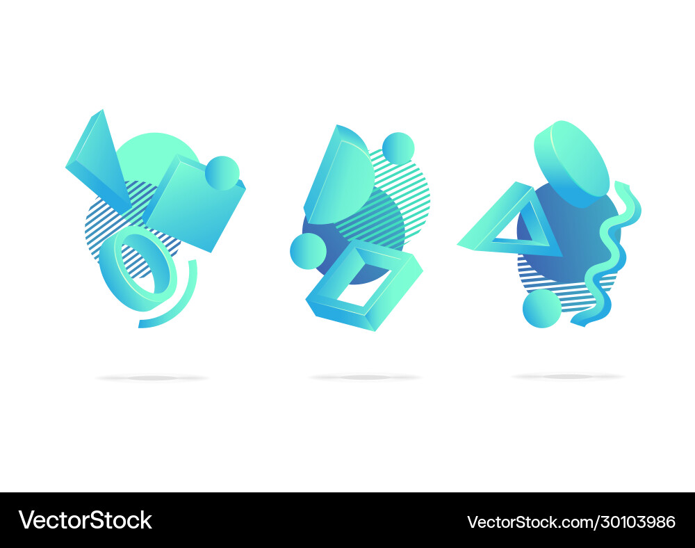 Set abstract dynamic badges icons or shapes vector image
