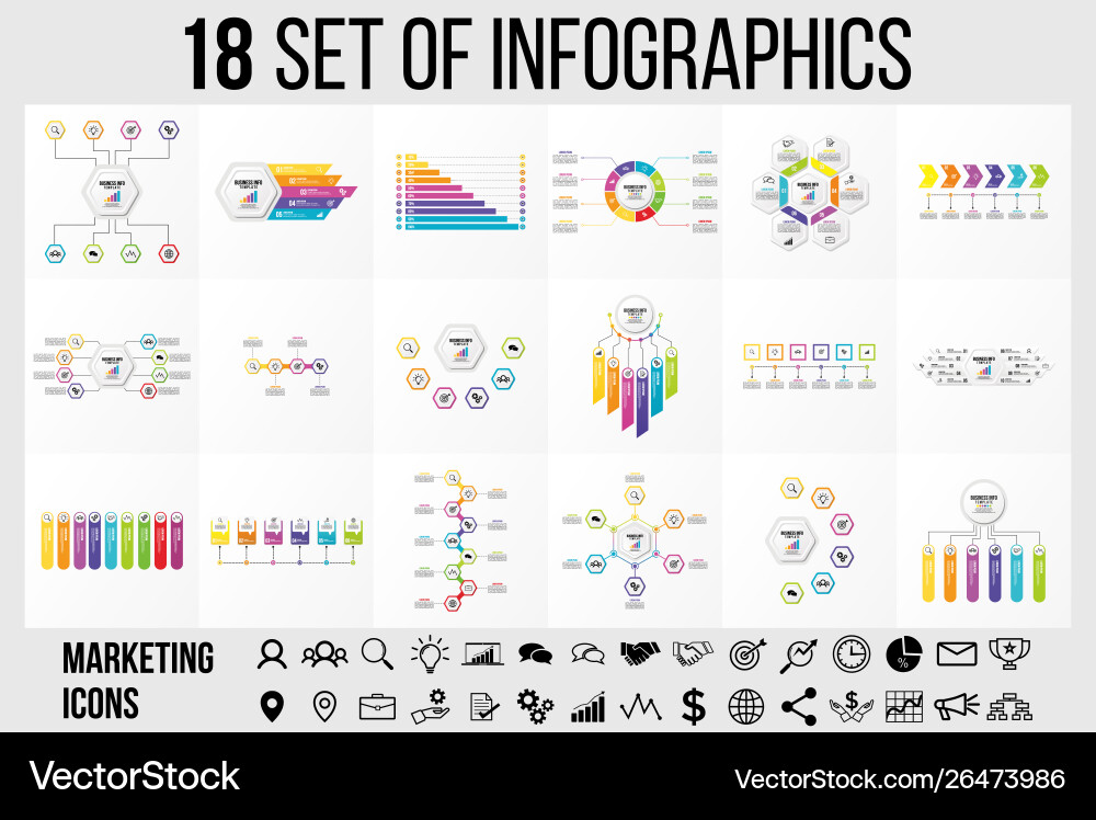 Set of infographics elements design template Set of infographics elements design template vector image