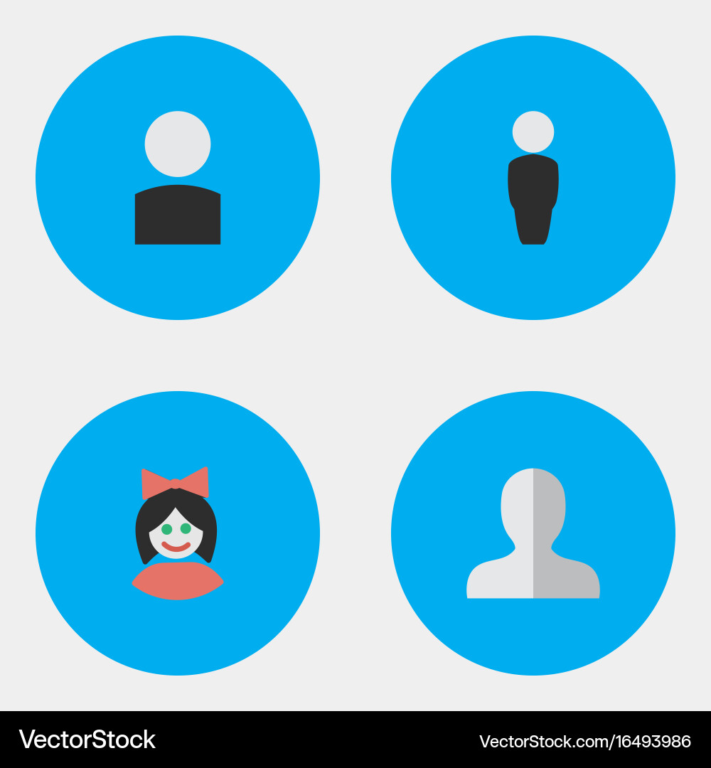 Set of simple profile icons vector image