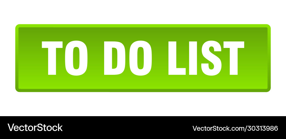 To do list button square green push Vector Image