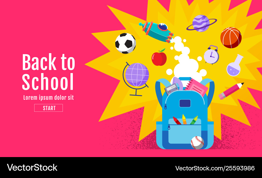 Zurück zu Schule Verkauf Banner Plakat flaches Design Zurück zu Schule Verkauf Banner Plakat flaches Design vektorbild