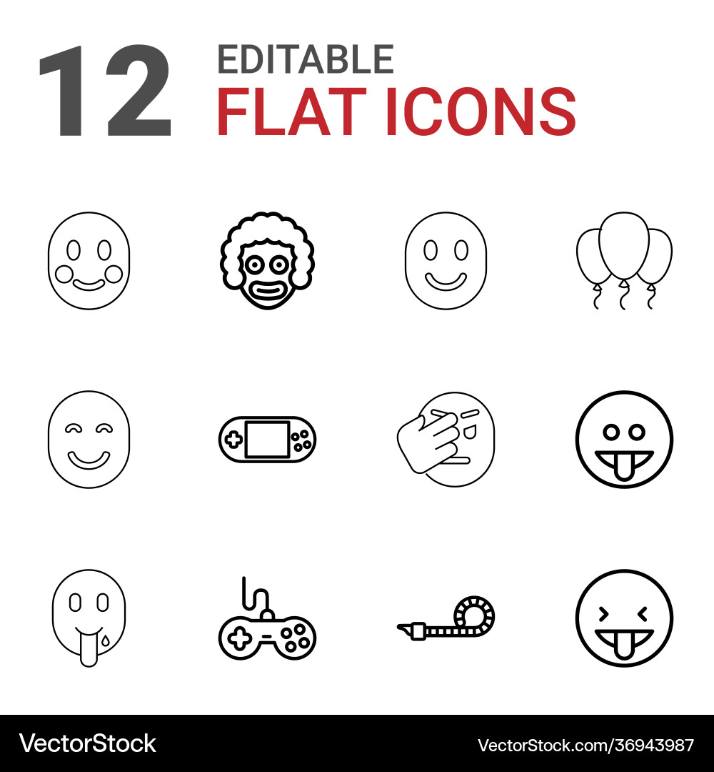 12 joy icons Royalty Free Vector Image - VectorStock