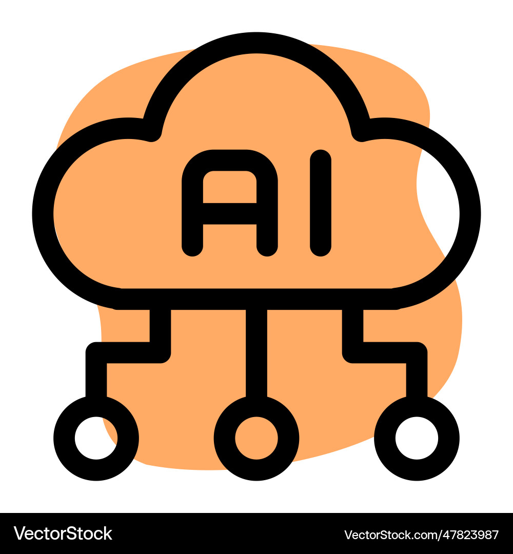 Ai cloud storage helps to automate complex tasks Vector Image