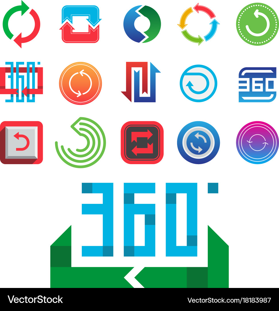Angle 360 degrees web icons shape mark vector image