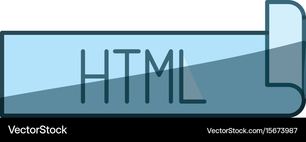 Blue shading silhouette label text of html vector image