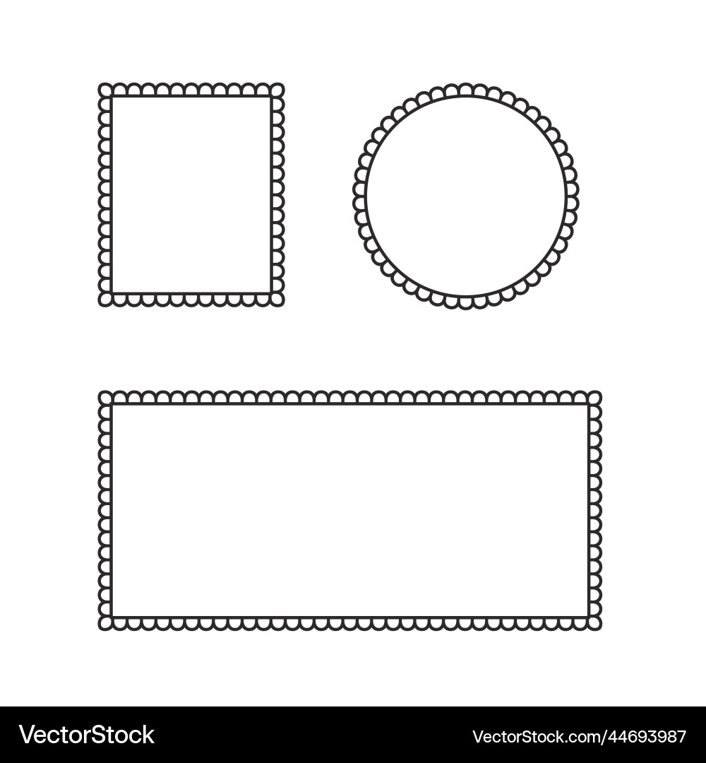 Boarder circle pattern frame set Boarder circle pattern frame set vector image