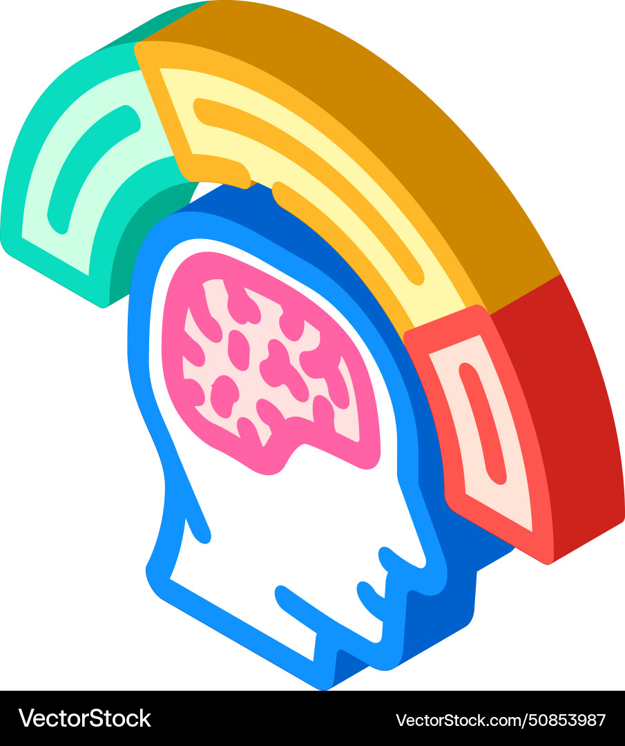 Cognitive load ux ui design isometric icon Cognitive load ux ui design isometric icon vector image