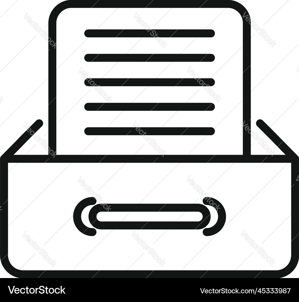 File drawer icon outline backup data File drawer icon outline backup data vector image