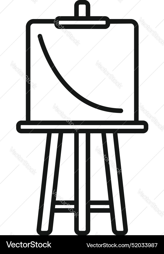 Flipchart with decreasing graph presenting Flipchart with decreasing graph presenting vector image