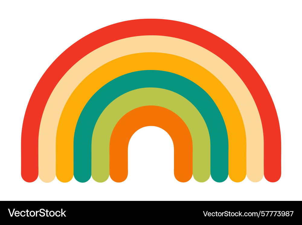 Funky retro 70s style rainbow arches and blobs Vector Image