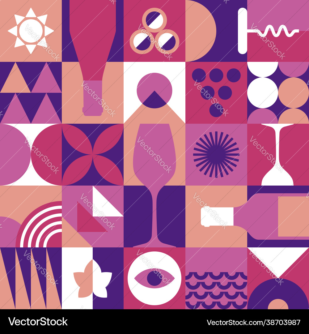Geometric Wine Pattern Vector Image