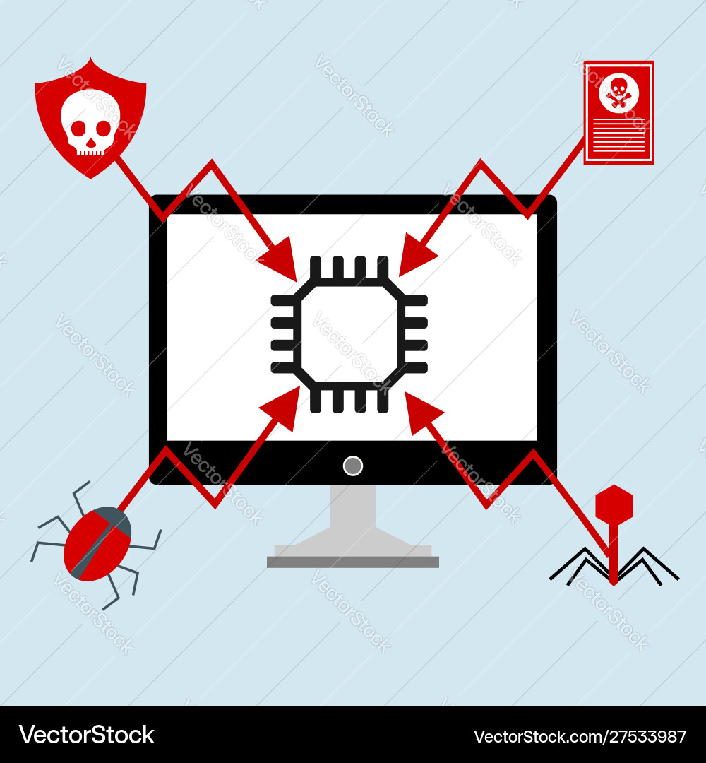 Hacker activity computeralert notification Hacker activity computeralert notification vector image