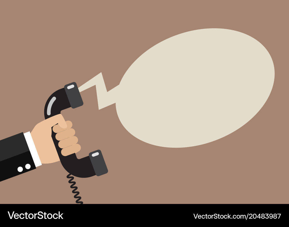Hand holding phone in flat style Vector Image