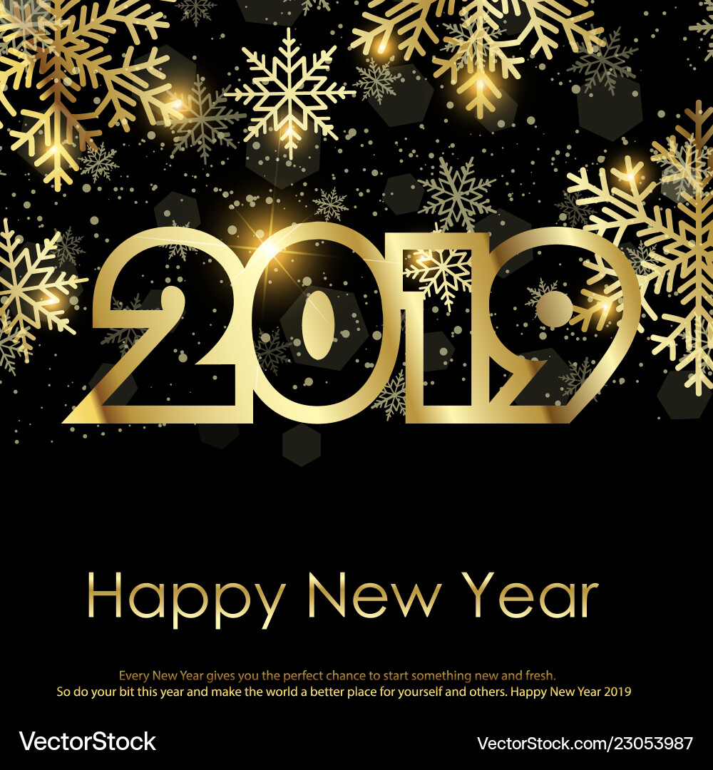 Happy new year greeting card 2019 Happy new year greeting card 2019 vector image