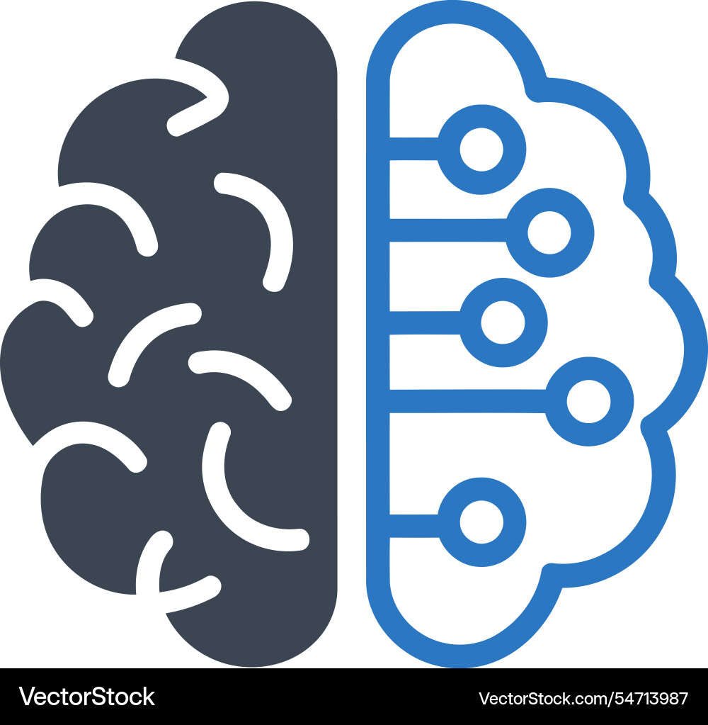 Human Brain Artificial Intelligence Icon Vector Image
