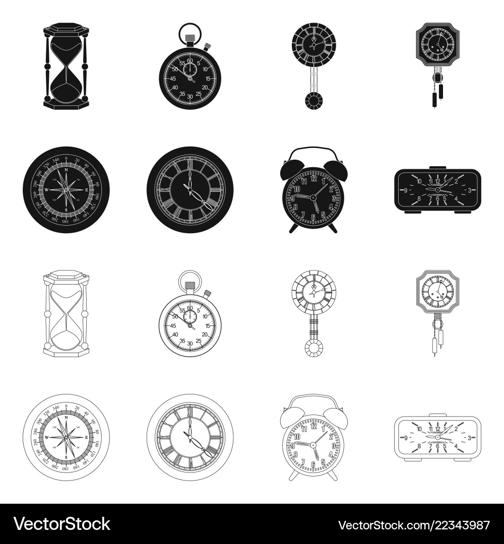 Isolated object of clock and time symbol Isolated object of clock and time symbol vector image