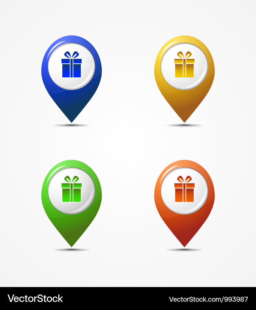 Landkarte Pointer Icons Vektorbild
