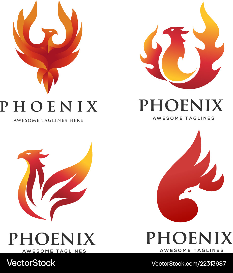 Mythical Phoenix Logo Concept Vector Image