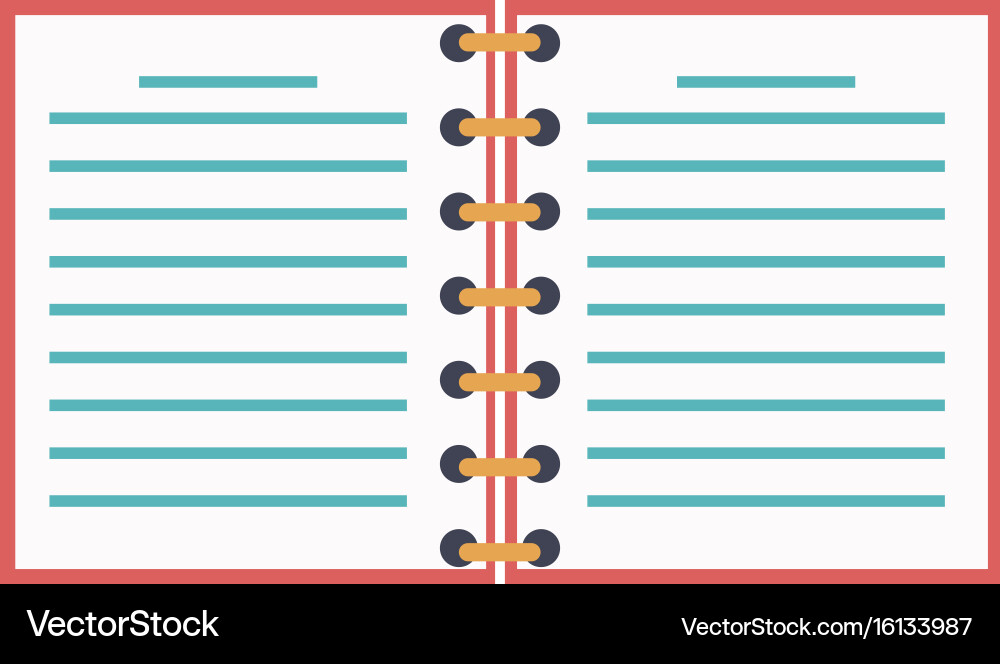 Notebook spiral study writing element Vector Image