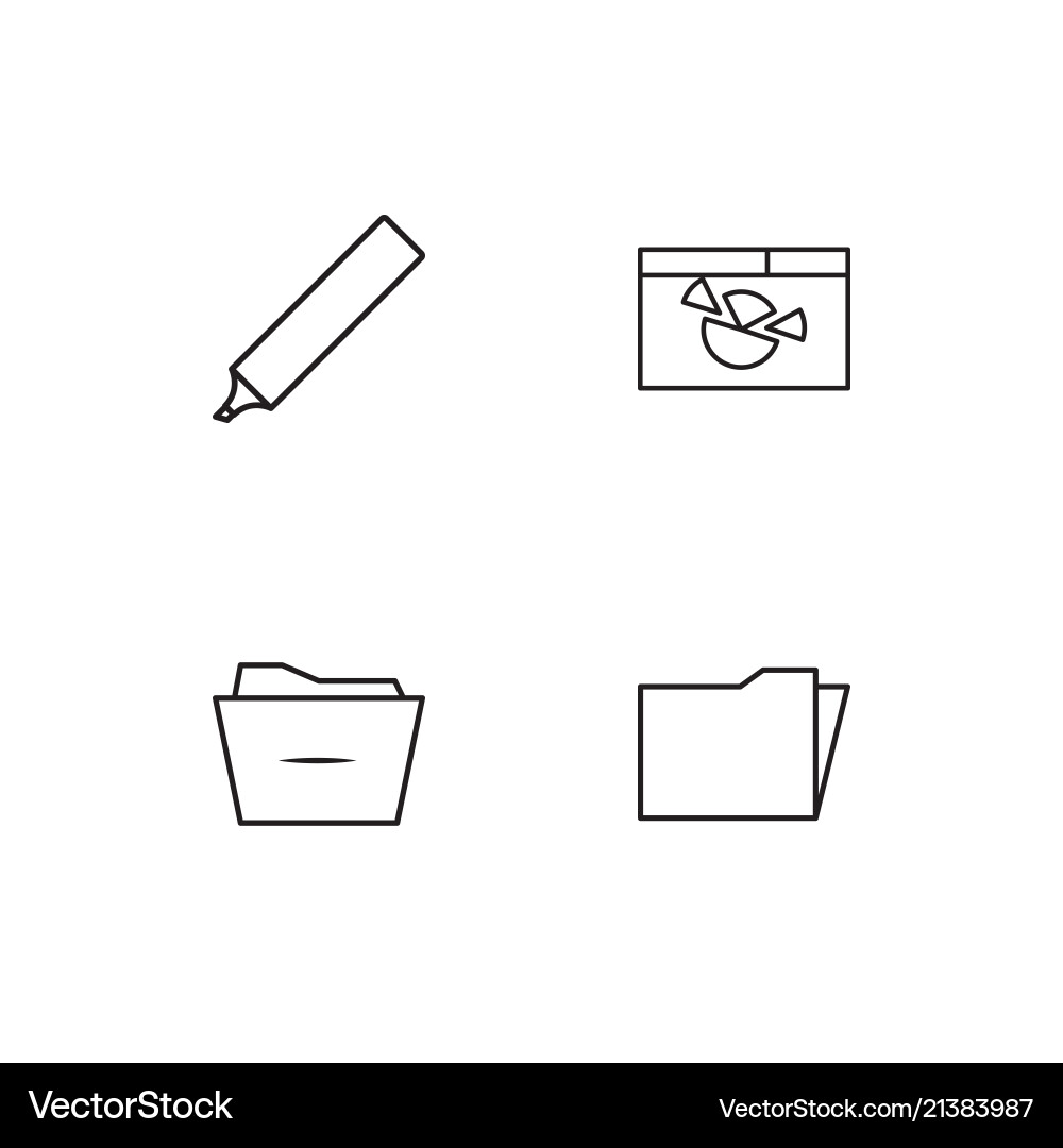 Office linear icons set simple outline Vector Image
