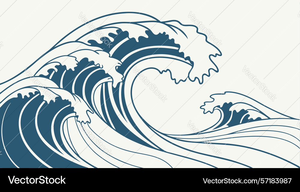 Powerful ocean wave for dynamic design vector image
