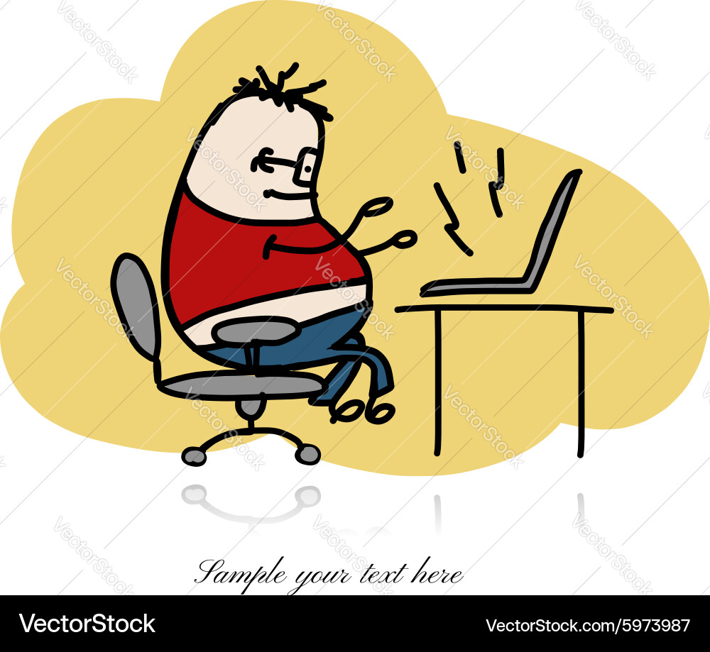Programmer at work sketch for your design vector image