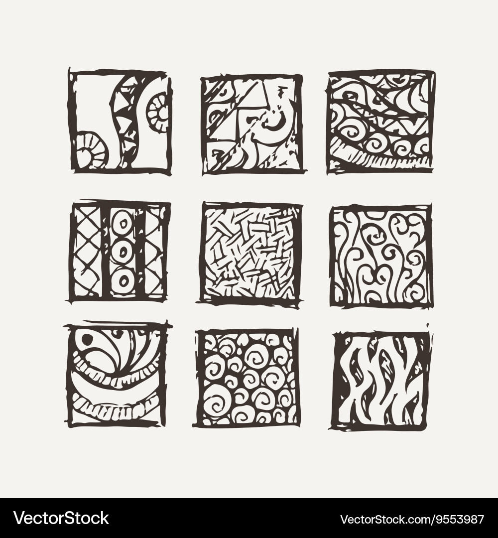 Set of blocks in the style maya Vector Image