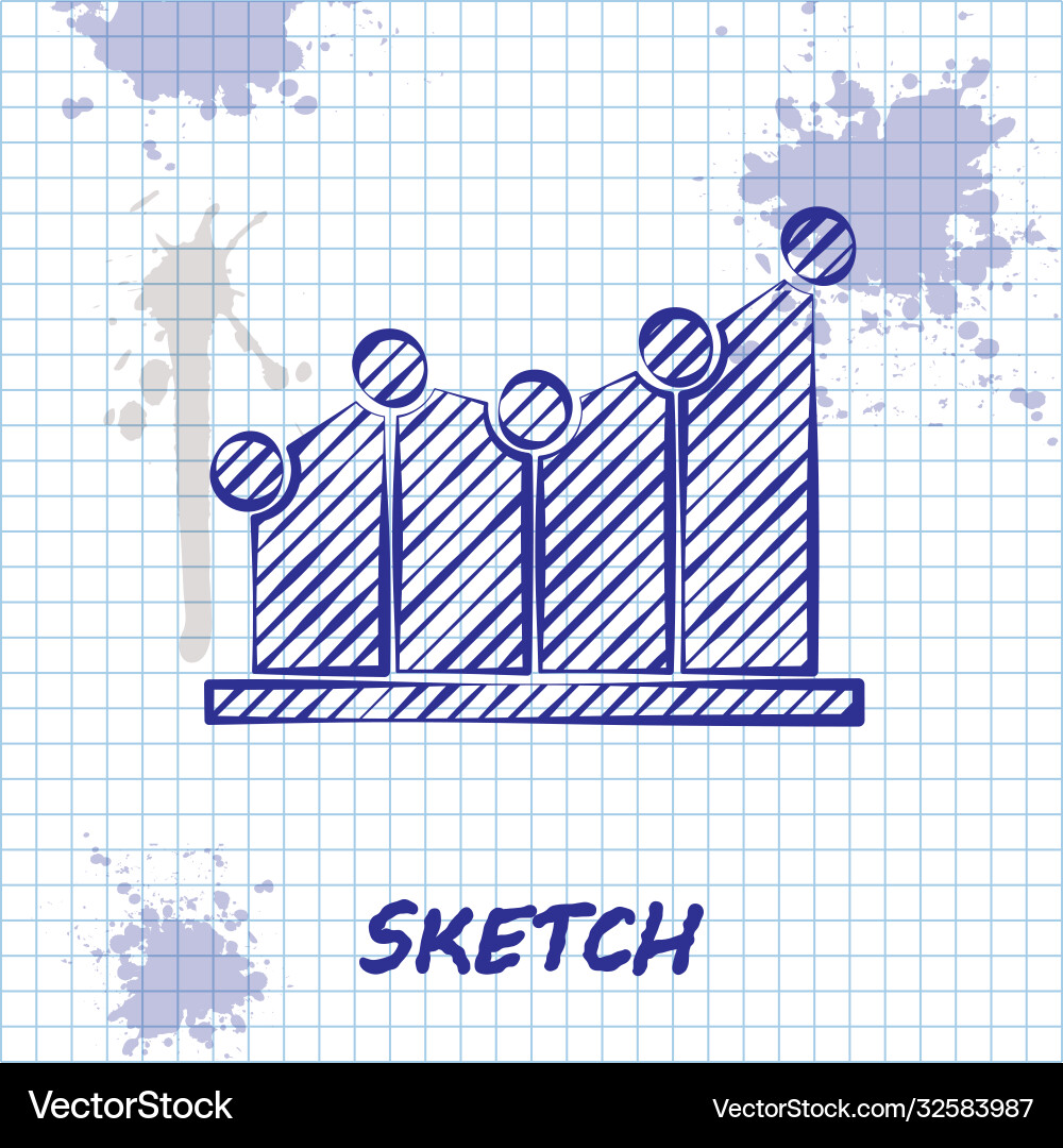 Sketch line pie chart infographic icon isolated Sketch line pie chart infographic icon isolated vector image