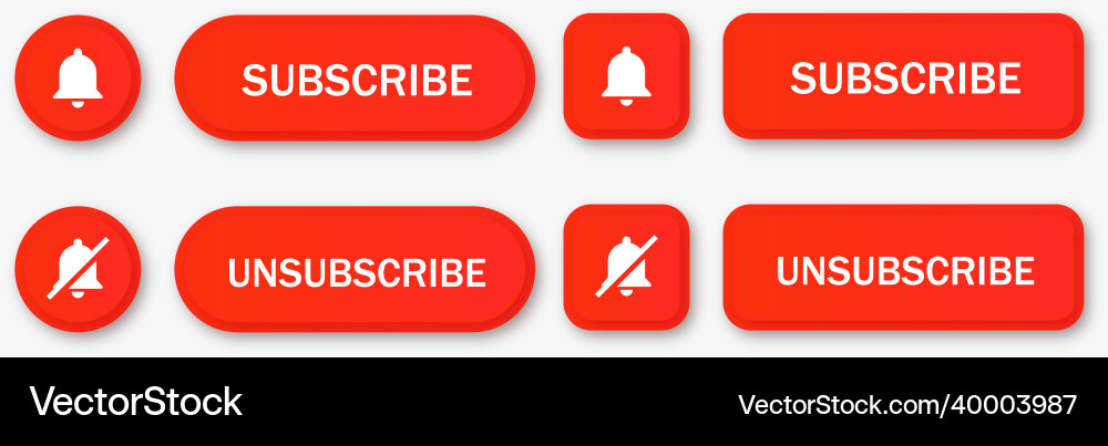 Subscribe and unsubscribe icon button vector image