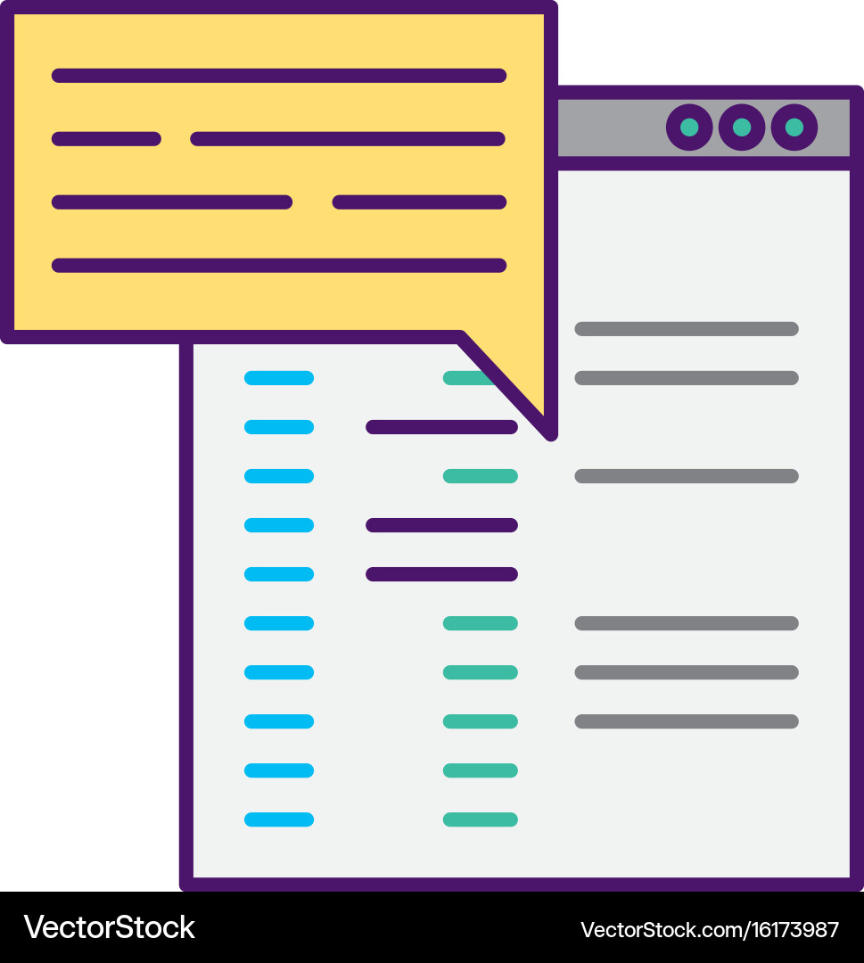 Template computer with speech bubble vector image