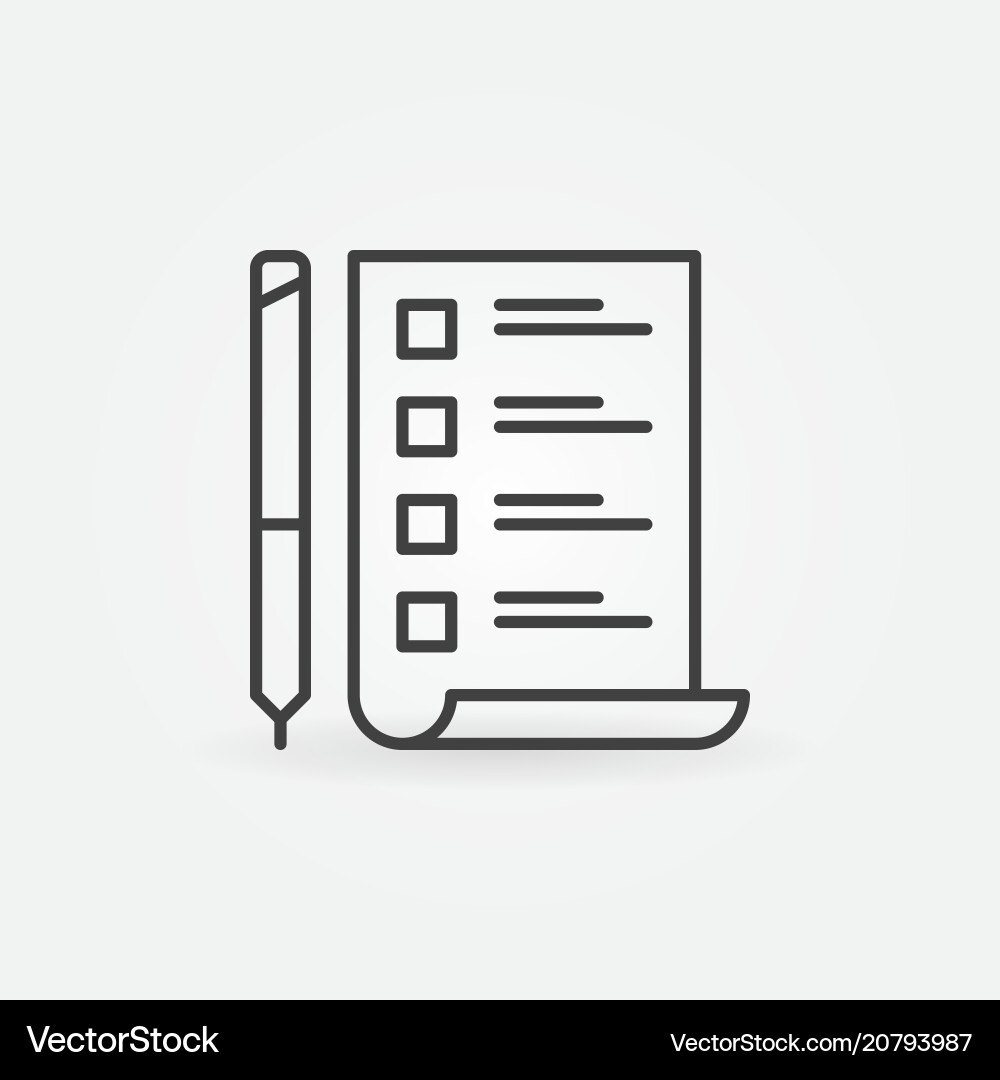 To do list with pen minimal icon in thin To do list with pen minimal icon in thin vector image