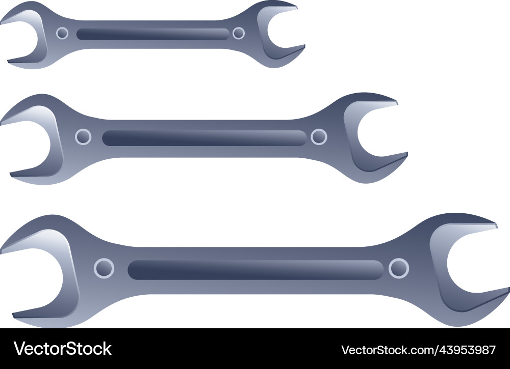 Tools and instruments for working fixing wrench Tools and instruments for working fixing wrench Vector Image